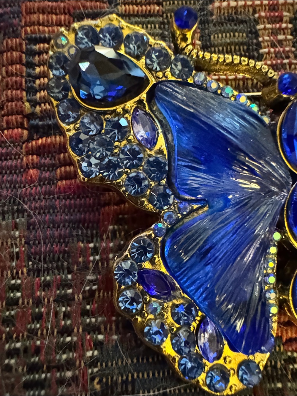Aratta Silent Journey Blue Crystal Butterfly Brooch Nwot View 4